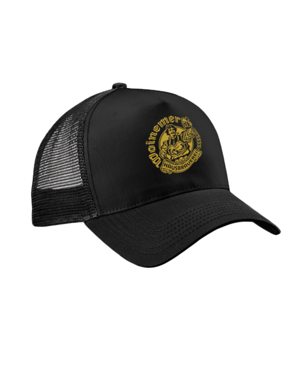 Woinemer Trucker Cap mit Brauerei-Logo – schwarze Retro-Cap mit Snapback