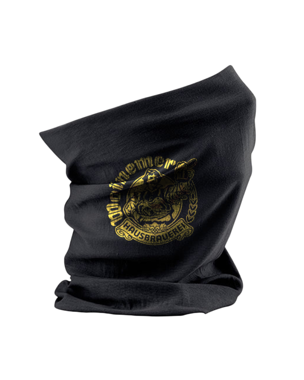 Woinemer Morf mit Brauerei-Logo – schwarzer Multifunktions-Schlauchschal