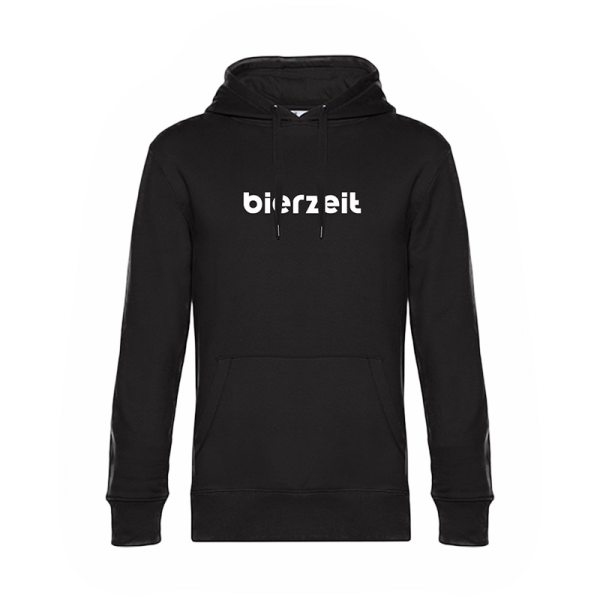 Sudadera con capucha Woinemer bierzeit negra – Sudadera con capucha con gran estampado frontal