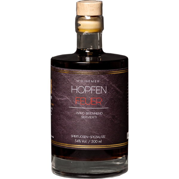 Woinemer Fuego de lúpulo: digestivo dulce y lupulado 54 % vol en botella