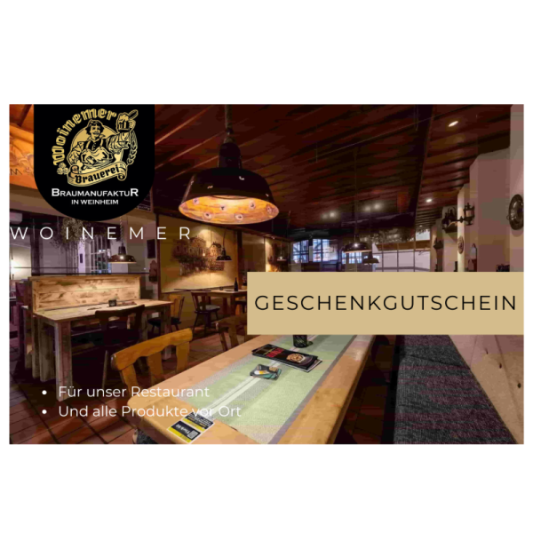 Vale de la Cervecería (para una visita a nuestro restaurante)